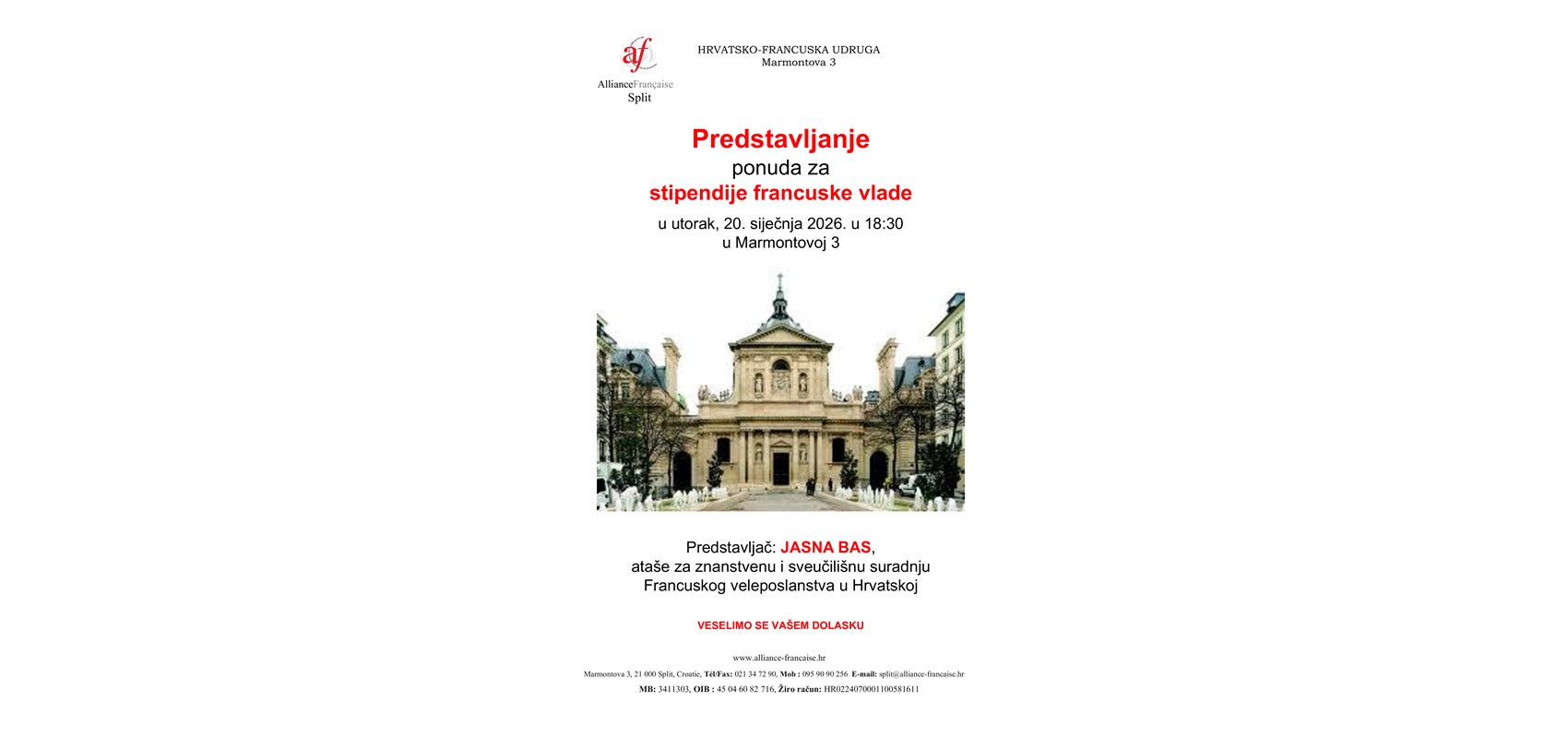 Predstavljanje ponuda za stipendije francuske vlade